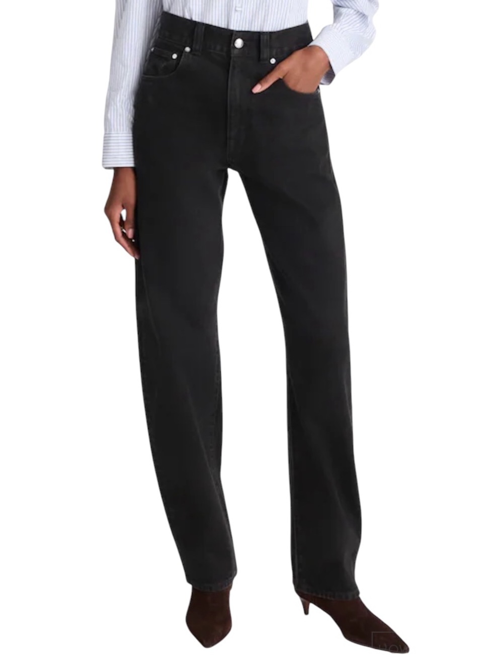 Madewell The Balloon Jean Black Frost Rigid Denim Exaggerated Barrel Leg Size 27
